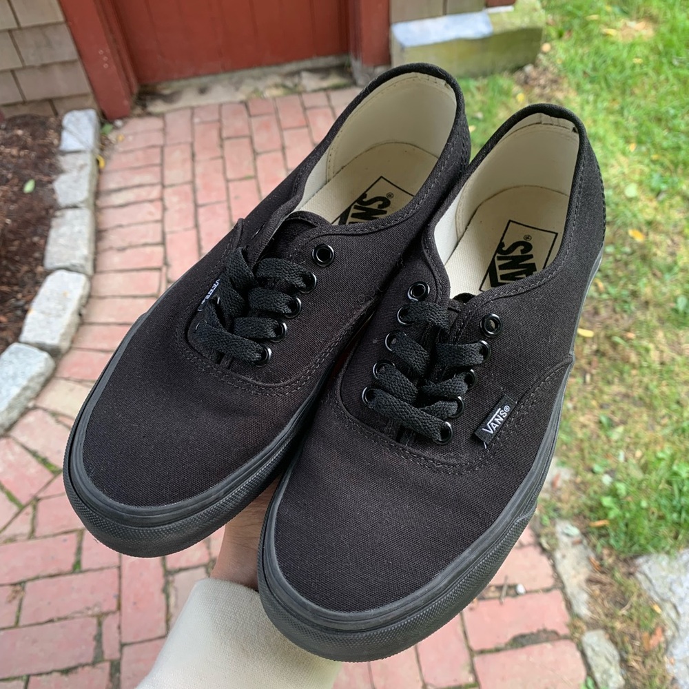 All black vans | size W 8